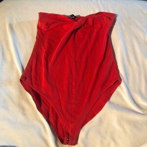 GUC Forever 21 Red Strapless Bodysuit Size Medium
